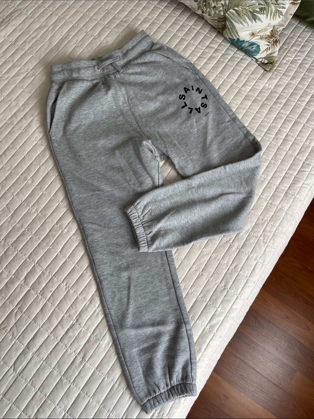 All Saints Kids Grey Sweat Joggers with Black Logo